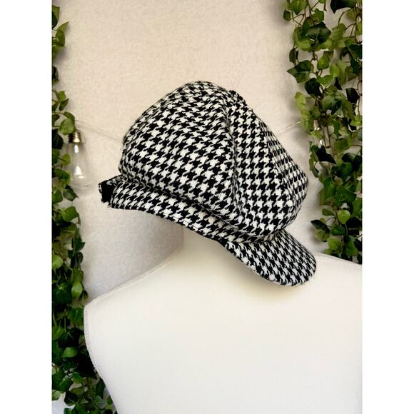 Vintage Mary Kate and Ashley Black & White Houndstooth Print Hat Y2K - Picture 5 of 10